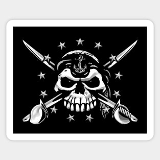 Old Salt Sailor Skull with 13 Stars, Anchor and Crossed Cutlasses Sticker